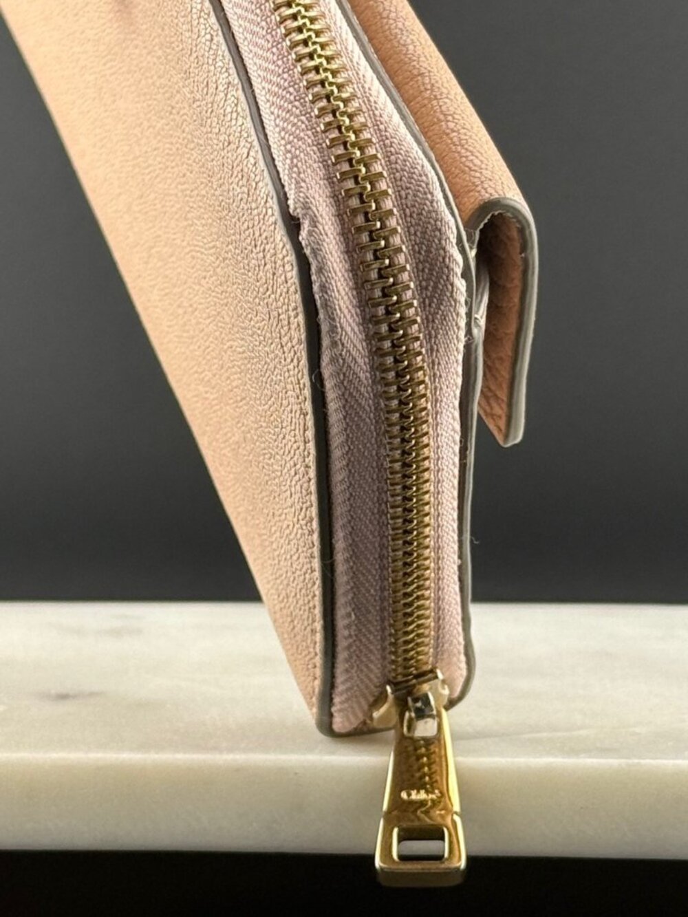 Authentic Chloe Drew Flap Wallet Pink Leather, Gold Hardware, Zip Wallet - Picture 13 of 14